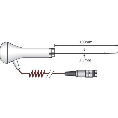 PT24L/C Food Penetration Probe - Type T - Curly Lead