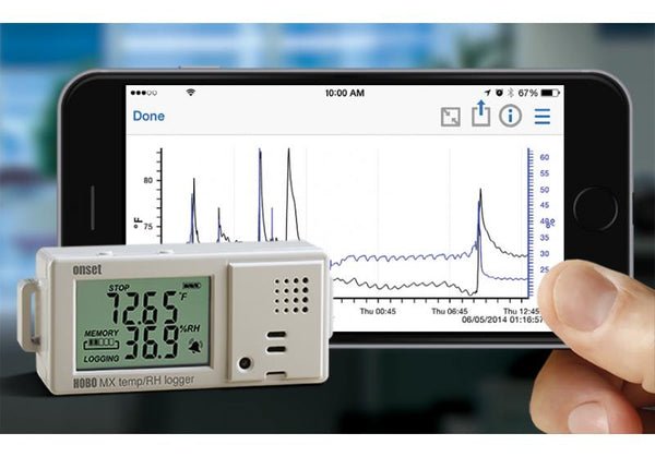 HOBO MX1101 Bluetooth Temperature/Relative Humidity Data Logger